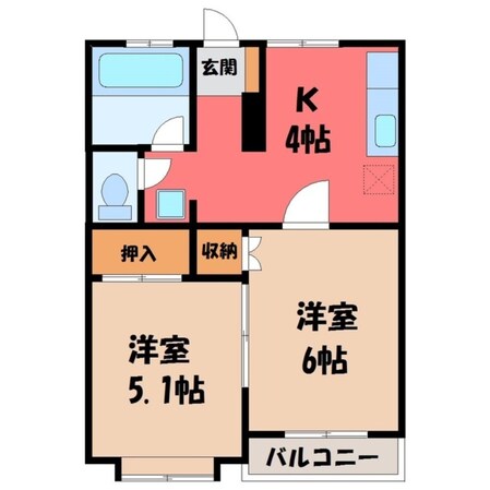 おもちゃのまち駅 徒歩3分 2階の物件間取画像